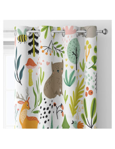 Cortinas Opacas Trelemek 183x160cm Animales Bosque