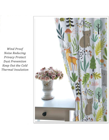 Cortinas Opacas Trelemek 183x160cm Animales Bosque