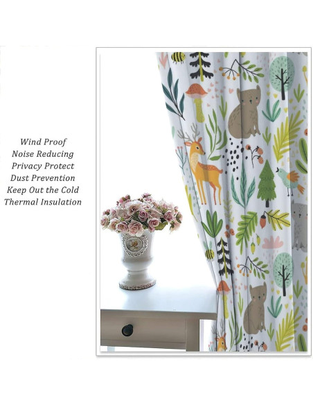 Cortinas Opacas Trelemek 183x160cm Animales Bosque