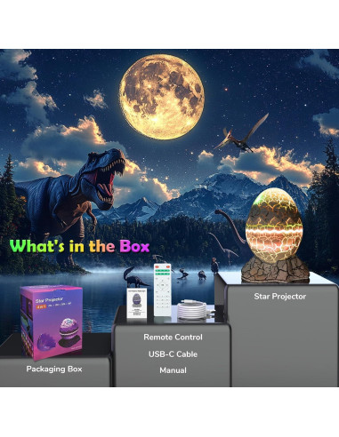 Proyector de Estrellas FlyEagle RS-KLD10B, Luz Nocturna 15 Modos