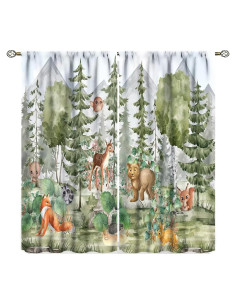 Cortinas Animales del Bosque Trelemek 2 Paneles 63x53 cm
