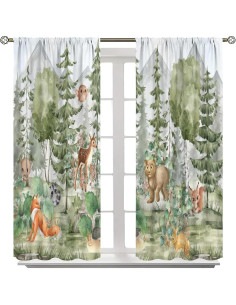 Cortinas Animales del Bosque Trelemek 2 Paneles 63x53 cm 2