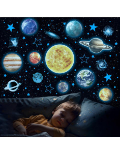 Pegatinas Brillantes del Sistema Solar Robmoda 128 Piezas 2