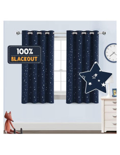 Cortinas Blackout PrinceDeco 2 Paneles Estrellas 52x137cm