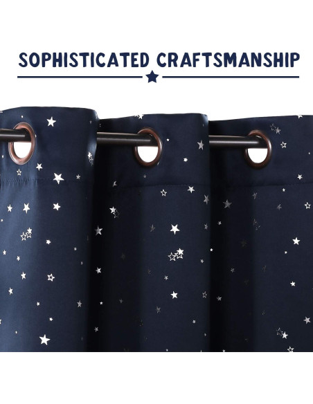 Cortinas Blackout PrinceDeco 2 Paneles Estrellas 52x137cm