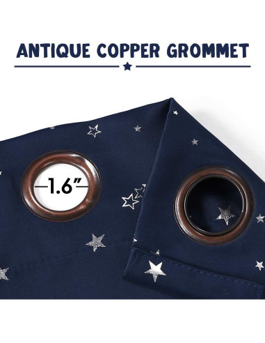 Cortinas Blackout PrinceDeco 2 Paneles Estrellas 52x137cm