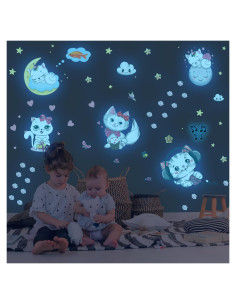 Calcomanías de Gatos Brillantes Robmoda 88 Piezas Azul