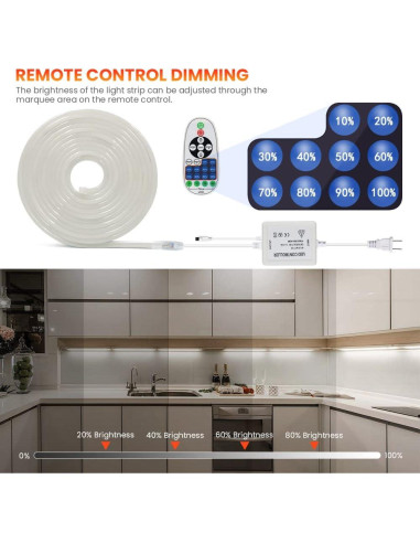 Cinta LED 15M Wisada 6500K IP67 Dimmer IR 750W