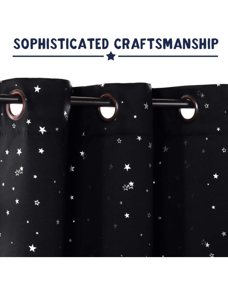 Cortinas Blackout PrinceDeco 2 Paneles 52x63cm Estrellas