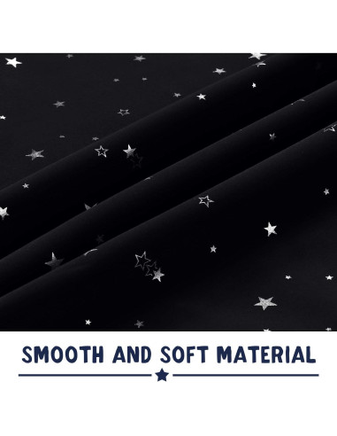 Cortinas Blackout PrinceDeco 2 Paneles 52x63cm Estrellas