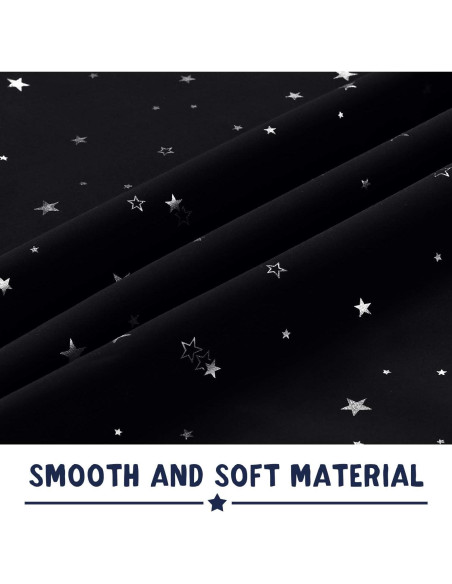 Cortinas Blackout PrinceDeco 2 Paneles 52x63cm Estrellas