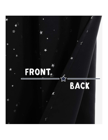 Cortinas Blackout PrinceDeco 2 Paneles 52x63cm Estrellas