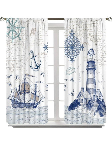 Cortinas Blackout AAVEUP 2 Paneles 106x213 cm Oceánico