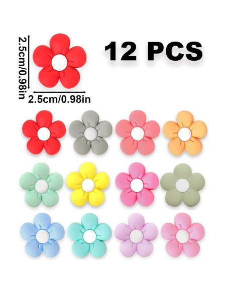 12 Perlas de Silicona Flores Margarita HIZEMLK para Manualidades