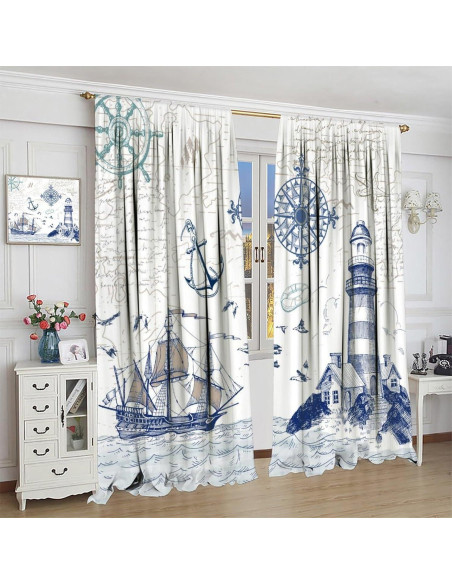 Cortinas Blackout AAVEUP 2 Paneles 106x213 cm Oceánico