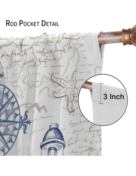 Cortinas Blackout AAVEUP 2 Paneles 106x213 cm Oceánico