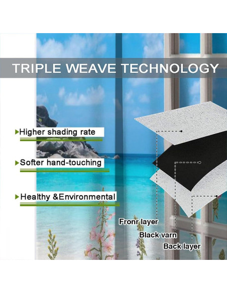 Cortinas Blackout AAVEUP 70x160 cm Playa Art Deco