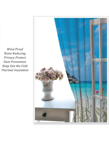 Cortinas Blackout AAVEUP 70x160 cm Playa Art Deco