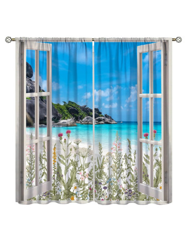 Cortinas Blackout AAVEUP 80x182 cm Playa Art Deco