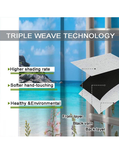 Cortinas Blackout AAVEUP 80x182 cm Playa Art Deco