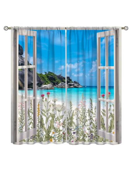 Cortinas Blackout AAVEUP 53x160 cm Playa Art Deco