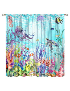 Cortinas Blackout AAVEUP Animales Marinos 106x213 cm