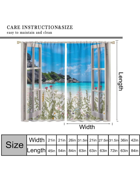 Cortinas Blackout AAVEUP 66x243 cm Playa Art Deco