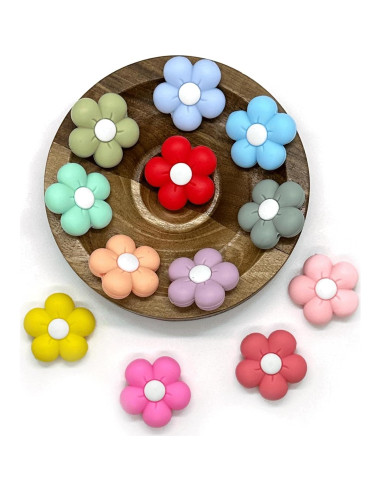 12 Perlas de Silicona Flores Margarita HIZEMLK para Manualidades