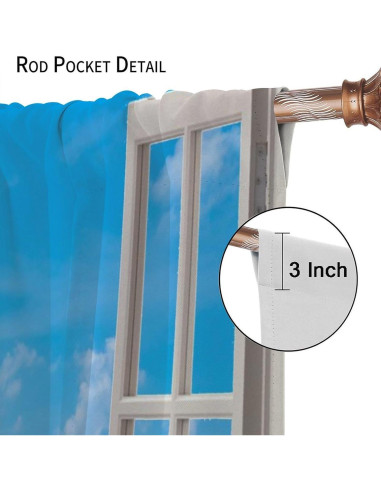 Cortinas Blackout AAVEUP 2 Paneles 106x213 cm Playa