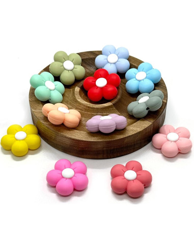 12 Perlas de Silicona Flores Margarita HIZEMLK para Manualidades