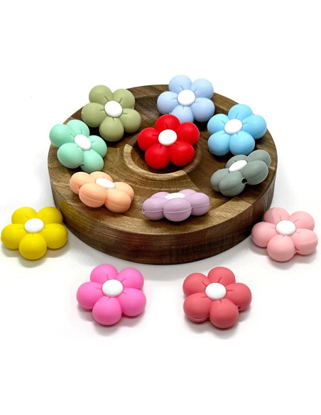 12 Perlas de Silicona Flores Margarita HIZEMLK para Manualidades