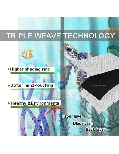 Cortinas Blackout AAVEUP Animales del Mar 2 Paneles 53x160cm