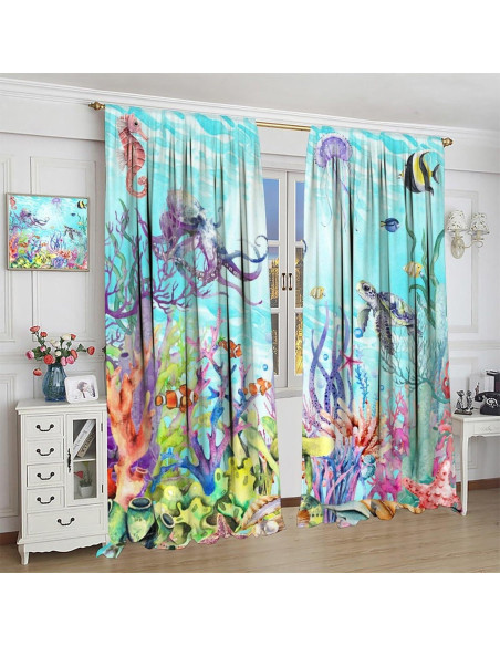 Cortinas Blackout AAVEUP Animales Marinos 70x160 cm