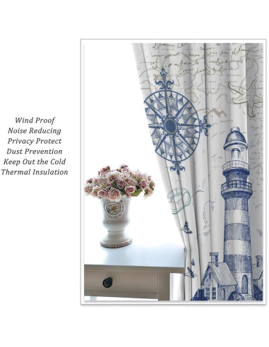 Cortinas Blackout AAVEUP 66x243 cm Oceánico Art Deco