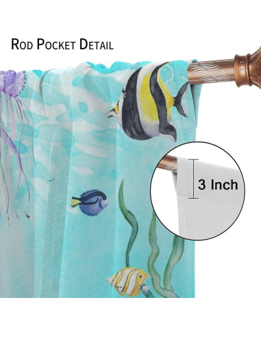 Cortinas Blackout AAVEUP Animales Marinos 80x160 cm Pack 2