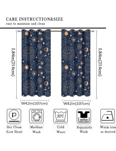 Cortina Blackout Llylumty Galaxia Espacial 2 Paneles 107x214cm 2