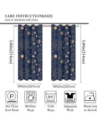 Cortina Blackout Llylumty Galaxia Espacial 2 Paneles 107x214cm
