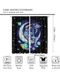 Cortinas Sombreado Niños Llylumty 21x54cm Estrellas 2