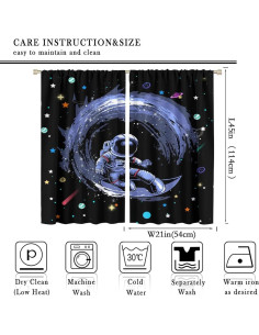Cortinas Ligeras Llylumty 53.5x114cm Caricatura Astronauta 2