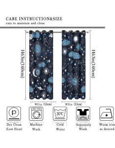Cortinas Blackout Estrella Llylumty 53.5x160cm Juego 2 Paneles 2