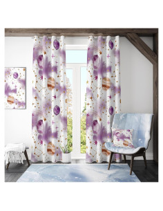 Cortinas Blackout Llylumty Estrella 66x214cm Rosa