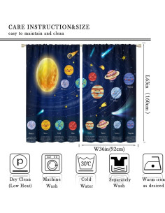 Cortinas Opacas Llylumty Espacio 36x63cm Juego de 2 2