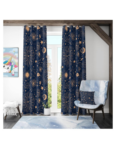 Cortina Blackout Llylumty 2 Paneles Espacial 53.5x114cm