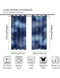 Cortinas Opacas Llylumty Estrelladas 107x214cm Juego de 2 2