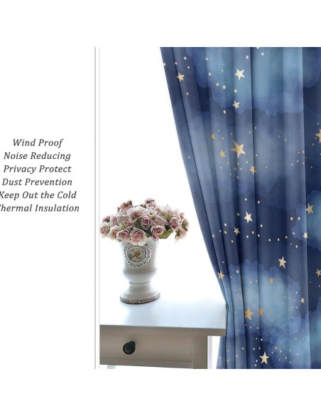 Cortinas Opacas Llylumty Estrelladas 70x160cm Juego de 2 Cortinas Opacas Llylumty Estrelladas 70x160cm Juego de 2