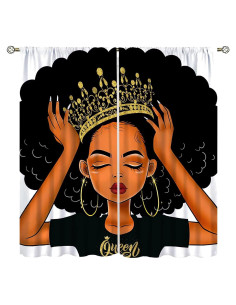 Cortinas de Princesa Afro SXXLDNG 2 Paneles 66x213 cm