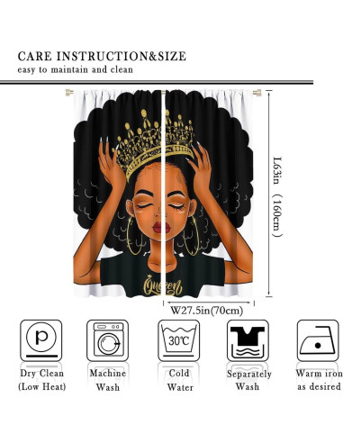 Cortinas Africanas SXXLDNG 2 Paneles 70x160 cm Opacas