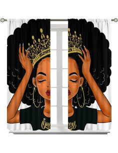 Cortinas de Princesa Negra SXXLDNG 53 cm x 114 cm 2 Paneles 2