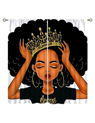 Cortinas Africanas para Niñas SXXLDNG 2 Paneles 53x135 cm