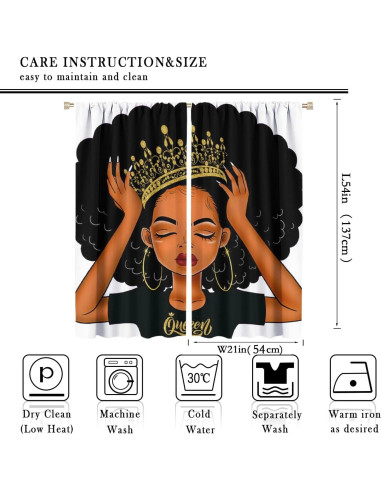 Cortinas Africanas para Niñas SXXLDNG 2 Paneles 53x135 cm